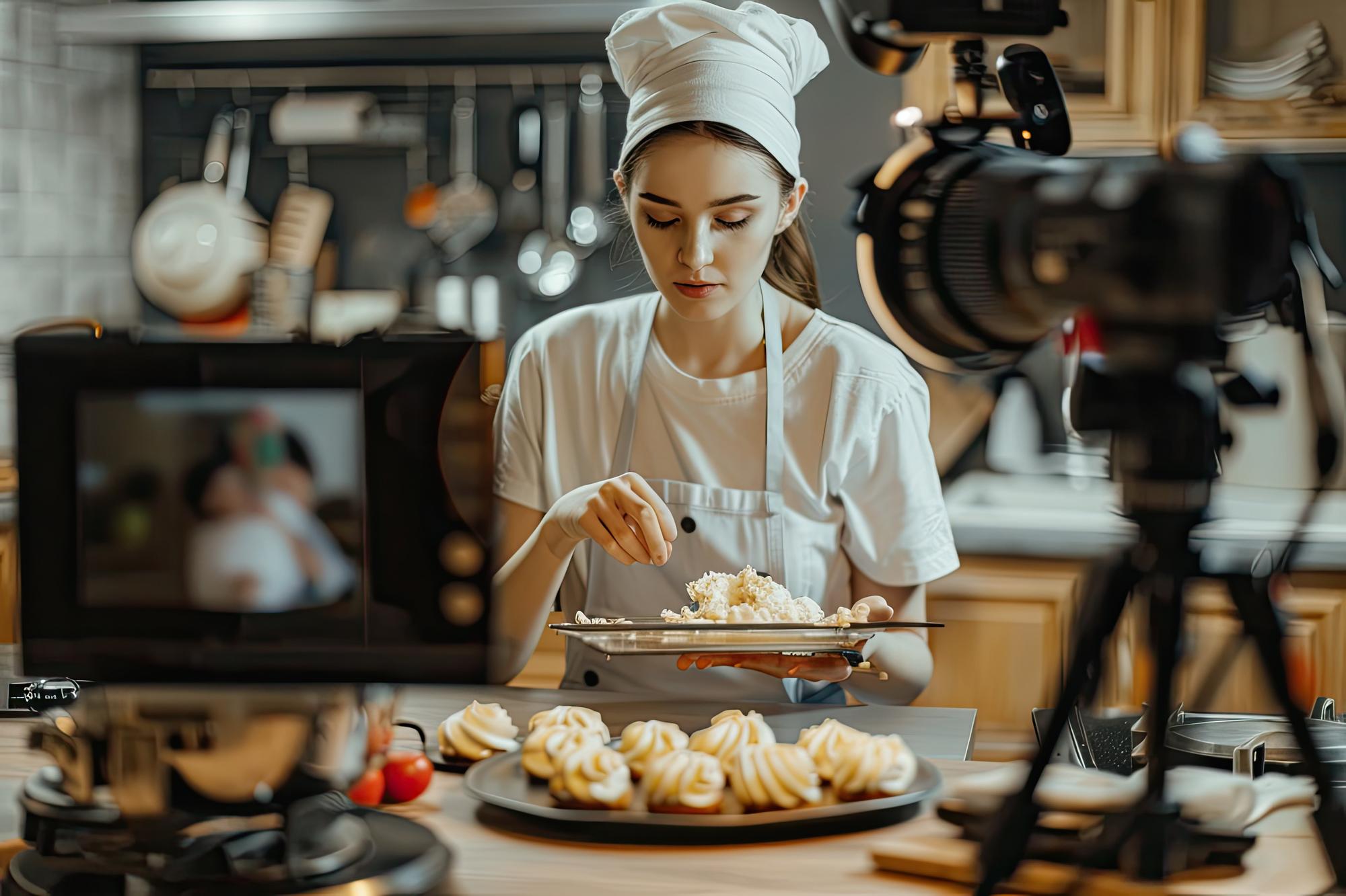 Classe online con chef che guida studenti via videocall